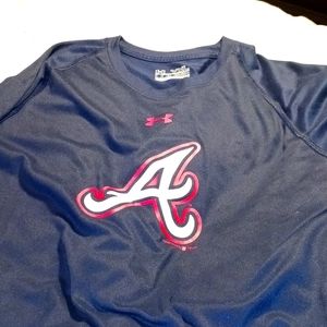 Atlanta Braves Boys Under Armour heat Gear sz yxl